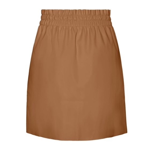 Vero Moda VMEVA MR SHORT RUFFLE SKIRT Tobacco Carmel Skirt Size XL - Picture 2 of 6